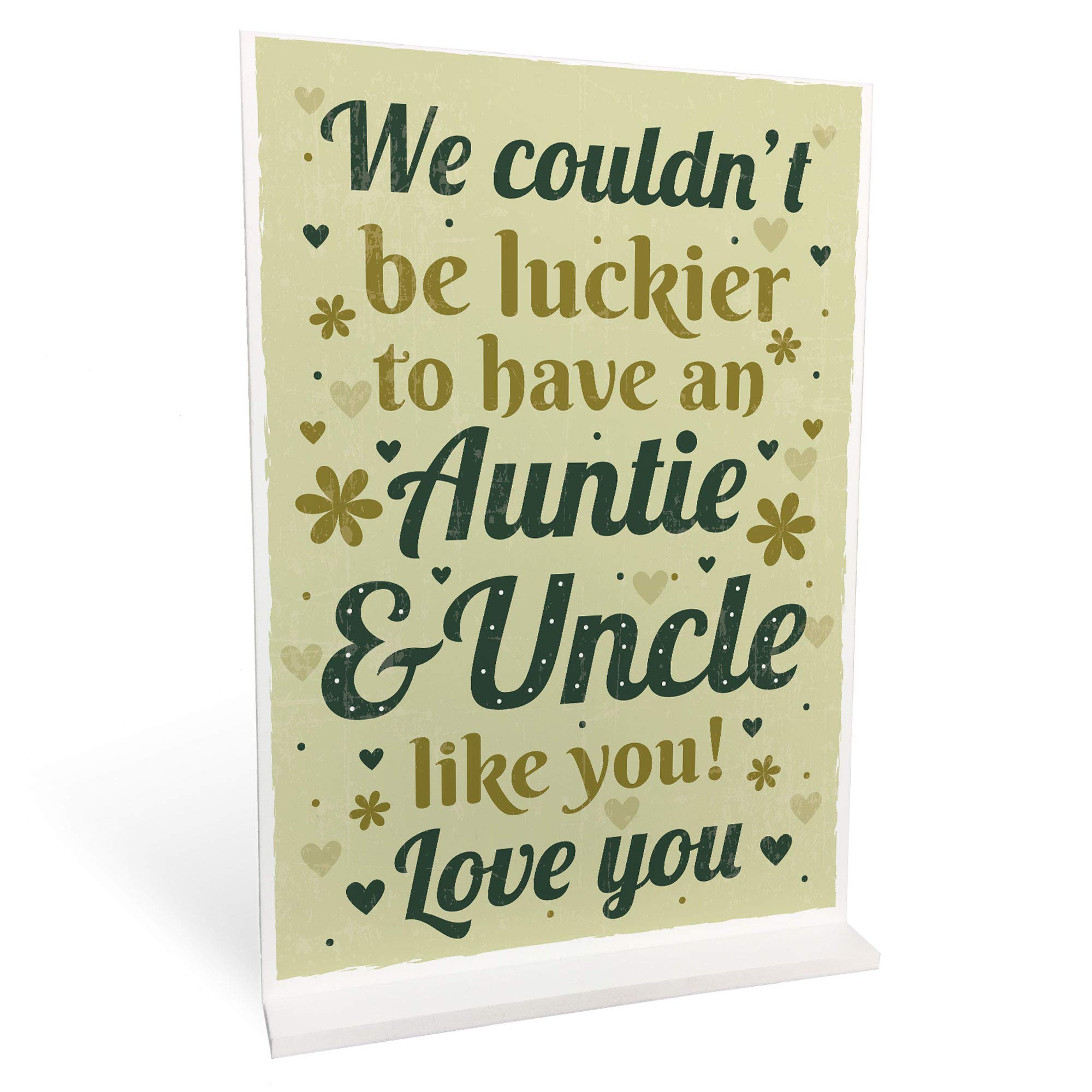 Red Ocean Auntie And Uncle Gifts For Christmas Birthday Standing Plaque Thank You Gift From Niece Nephew Keepsake