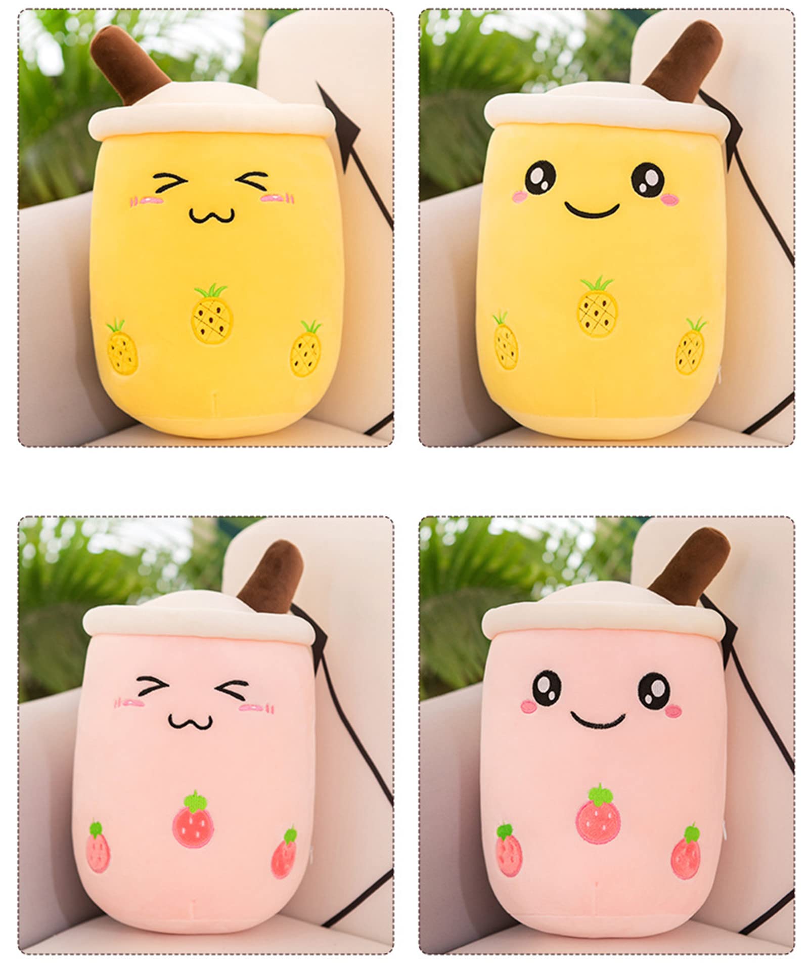 Bubble Tea pluszowe zwierzątko Boba, przytulanka, miękka maskotka do herbaty, miękka lalka, filiżanka do herbaty, poduszka dla dzieci (niebieska wąż, 25 cm)