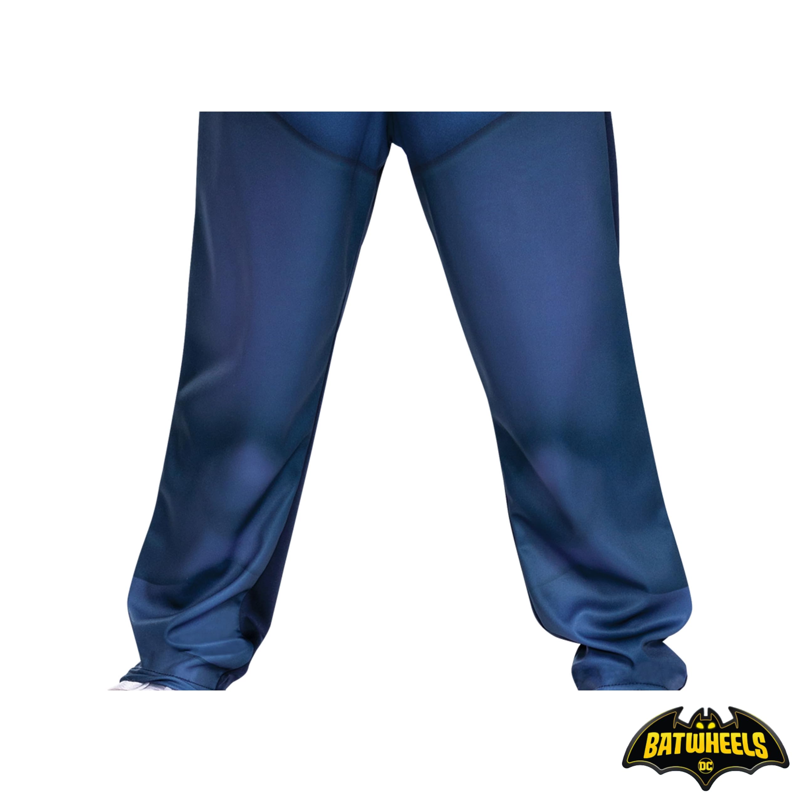 Batwheels Costume da Batman per bambini, ufficiale Batman di Disguise, con petto imbottito blu scuro con emblema pipistrello, include mantello viola e mezza maschera, per età 3-4 e 4-6 anni