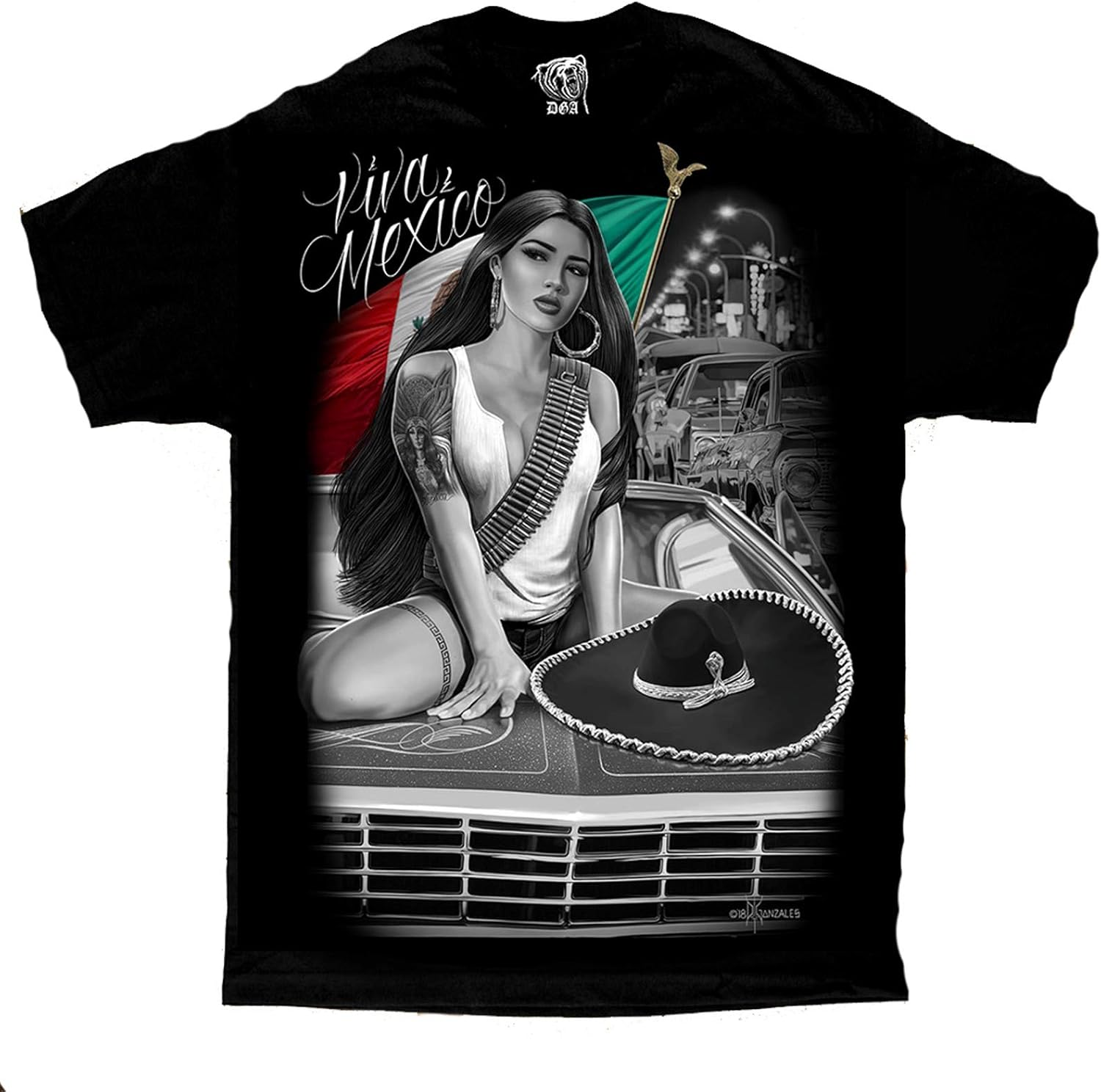 Amazon.com: Viva Mexico Cruising Lowrider BLVD Sexy Chicano Art