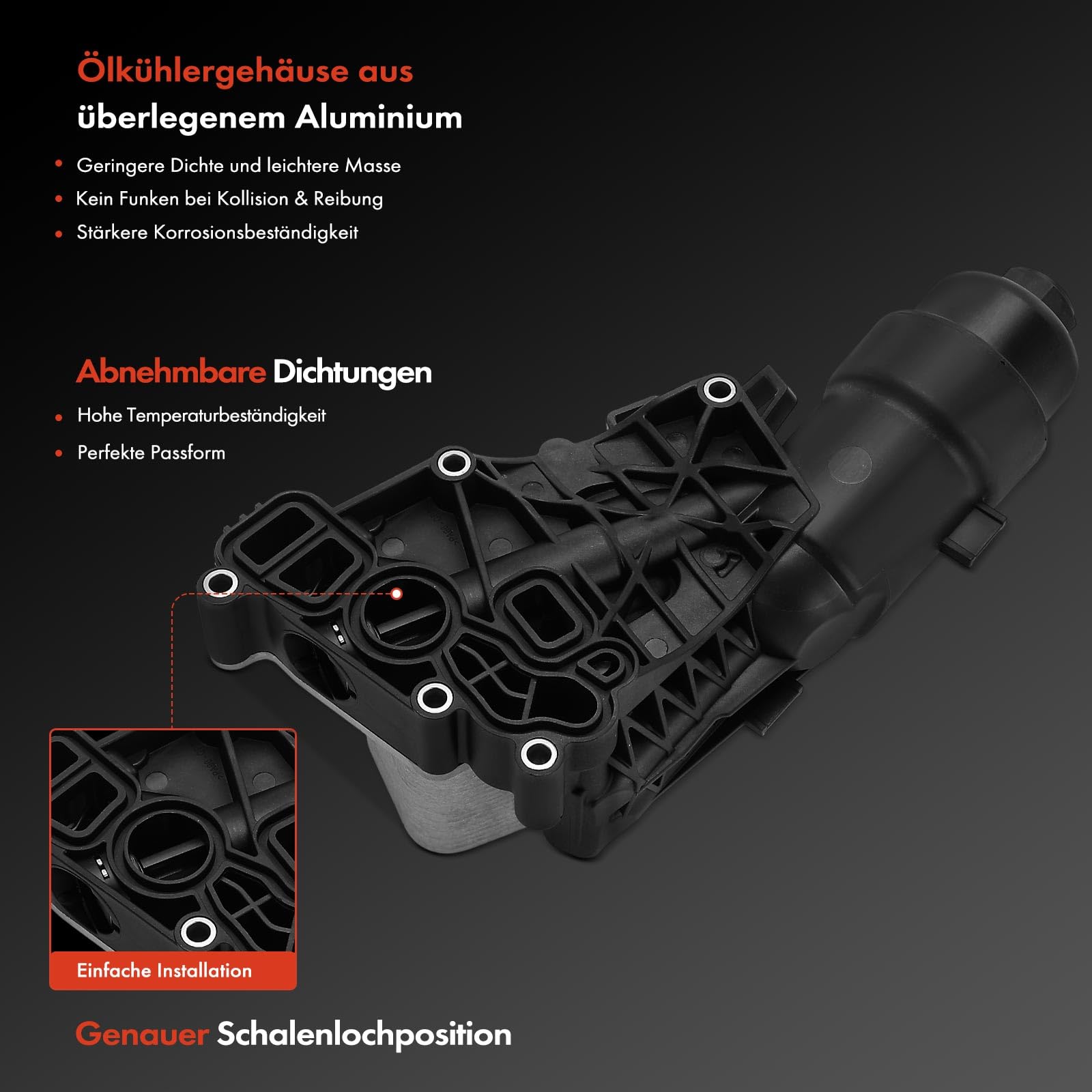 Frankberg ölkühler ölfilter Kompatibel mit M.i.n.i F56 1.5L M.i.n.i F55 1.5L 2 Active Tourer F45 2.0L 2 Gran Tourer F46 2.0L X1 F48 2.0L Replace# 8585237