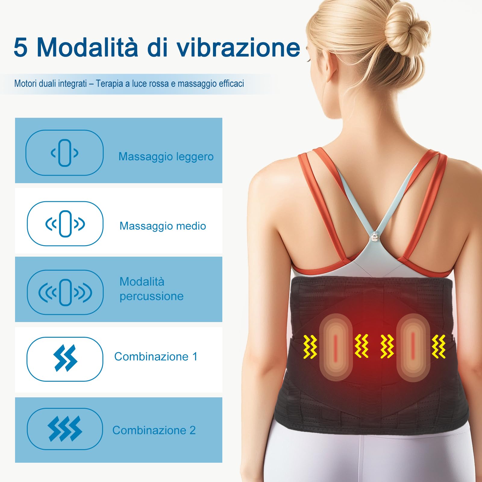 Cintura massaggiatore lombare senza fili con calore per dolori lombari