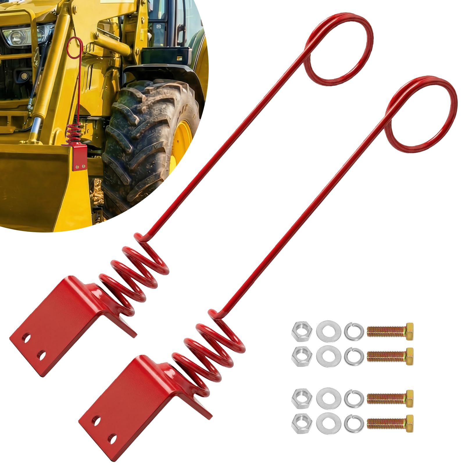 2PCS Red Hydraulic Hose Holder Tractor - 0.3" (8cm) Thick Plate Hydraulic Hose Saver, Bolt-On/Weld-On Hydraulic Hose Hanger Clamp, Rust-Proof | Heavy Duty for Skid Steer & Outdoor Use