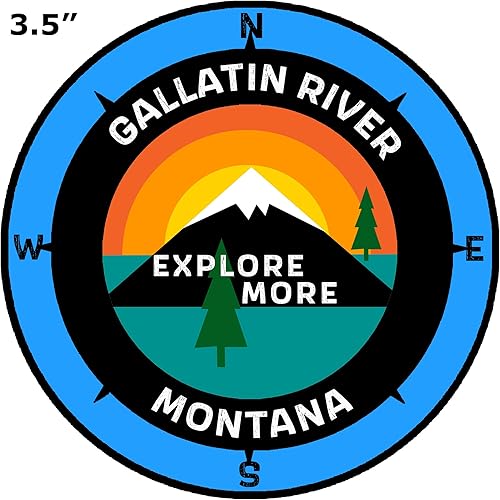 Miniatura 2 de Gallatin River, Montana - Explore More - Calcomanía para ventana de coche y camión de 3.5 pulgadas
