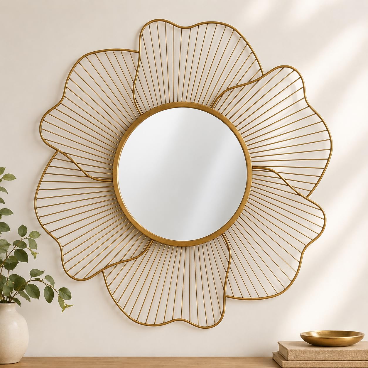 Artemade Gold Flower Wall Mirror - Glam Decor -5 Artemade Gold Flower Wall Mirror - Glam Decor -5