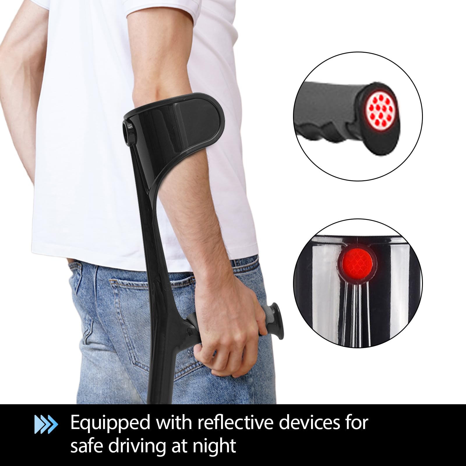 KrüCken Plegable, Andador Para Adultos (2 Piezas) | La Altura De La Taza Es Ajustable Y Adecuada Para Personas Mayores, NiñOs Y Adultos Con Un TamañO De Cuerpo De 140-190 Cm