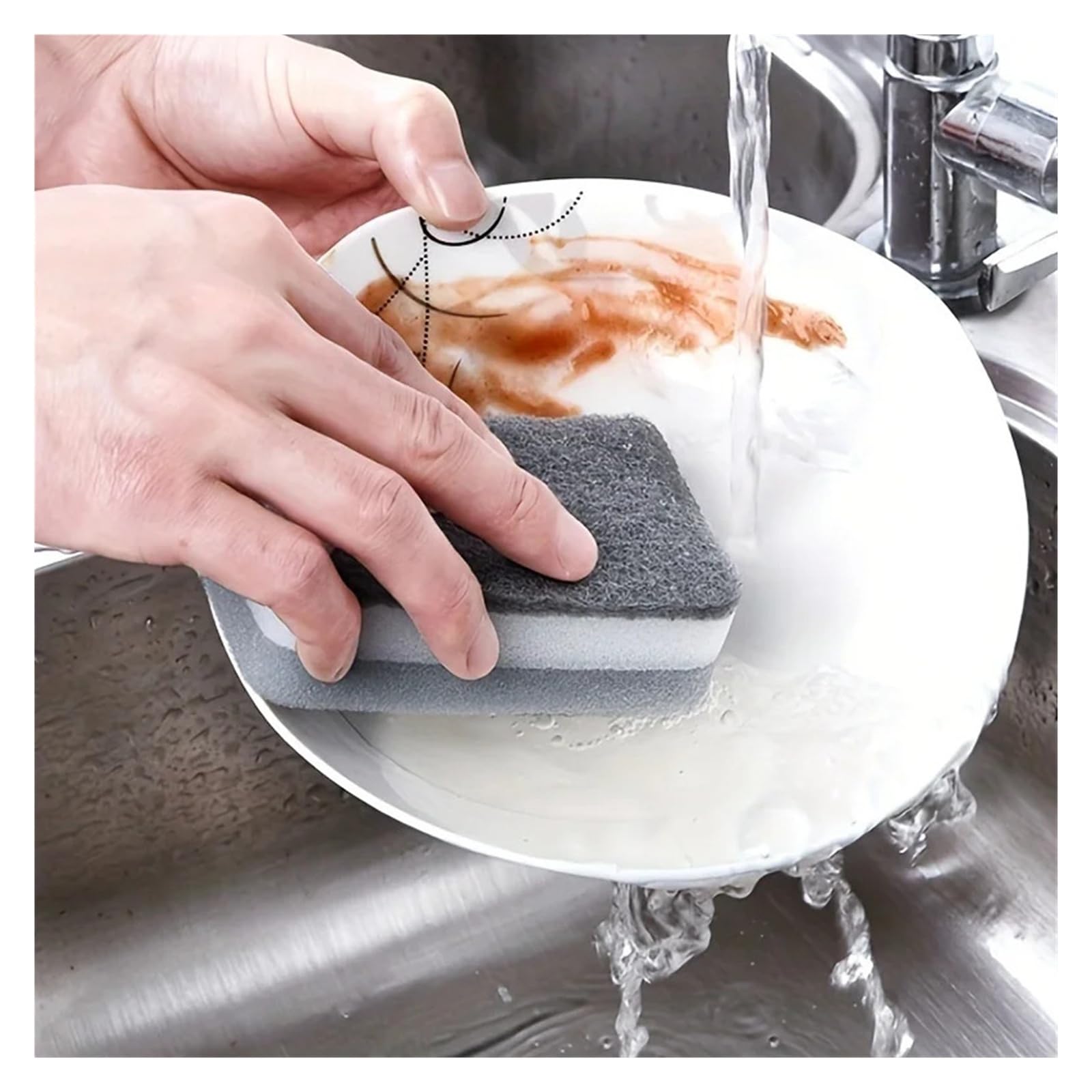 Juego de esponjas limpieza doble cara 8/16/32: ideal for la del hogar y el lavavajillas((32PCS) Cleaning Spon)
