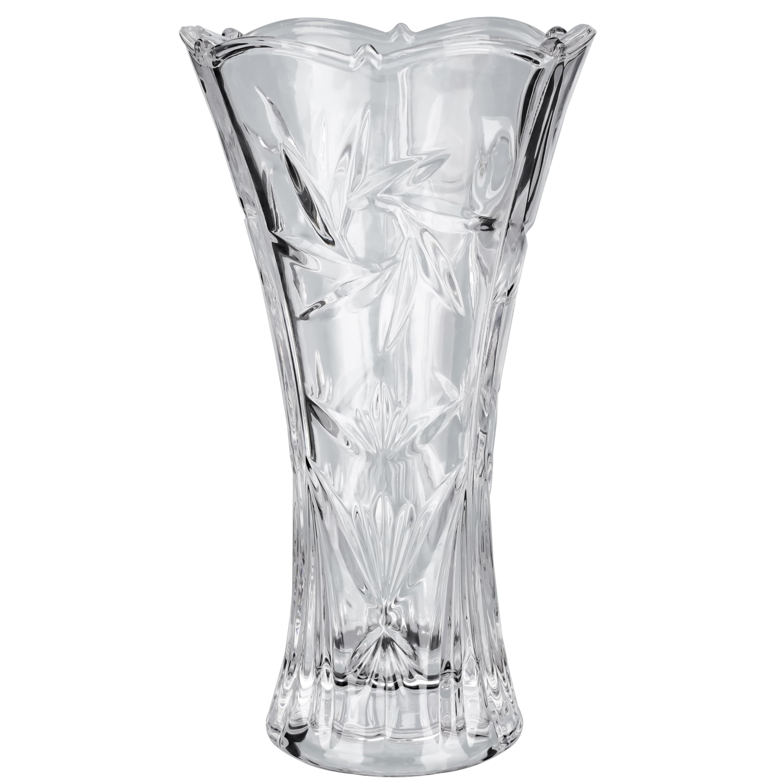 Belle Vous Jarrón Cristal Transparente - 23,5 cm - Florero Cristal Moderno Decorativo - para Uso en Casa, Sala de Estar, Oficina y Centro de Mesa en Boda - Jarrón Decorativo para Regalar