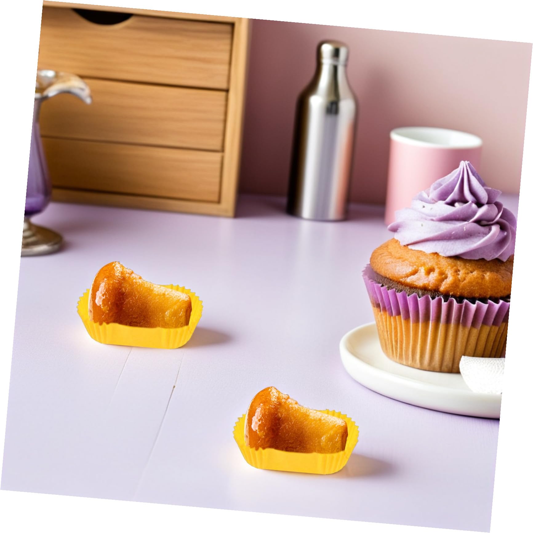Moldes Rectangulares de Papel para Pasteles 2000 Piezas Amarillo