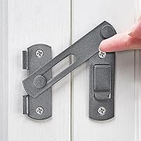 Vista 20 de Paquete de 5 pestillos abatibles de 90° blanco mate, pestillo de puerta de ángulo recto de alta calidad para máxima privacidad y seguridad