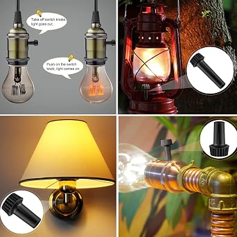 Venforze 4 Packs Standard Lamp Switch Replacement, Light Lamp Turn On/Off Switch Knobs Replacement (35mm-4pcs)