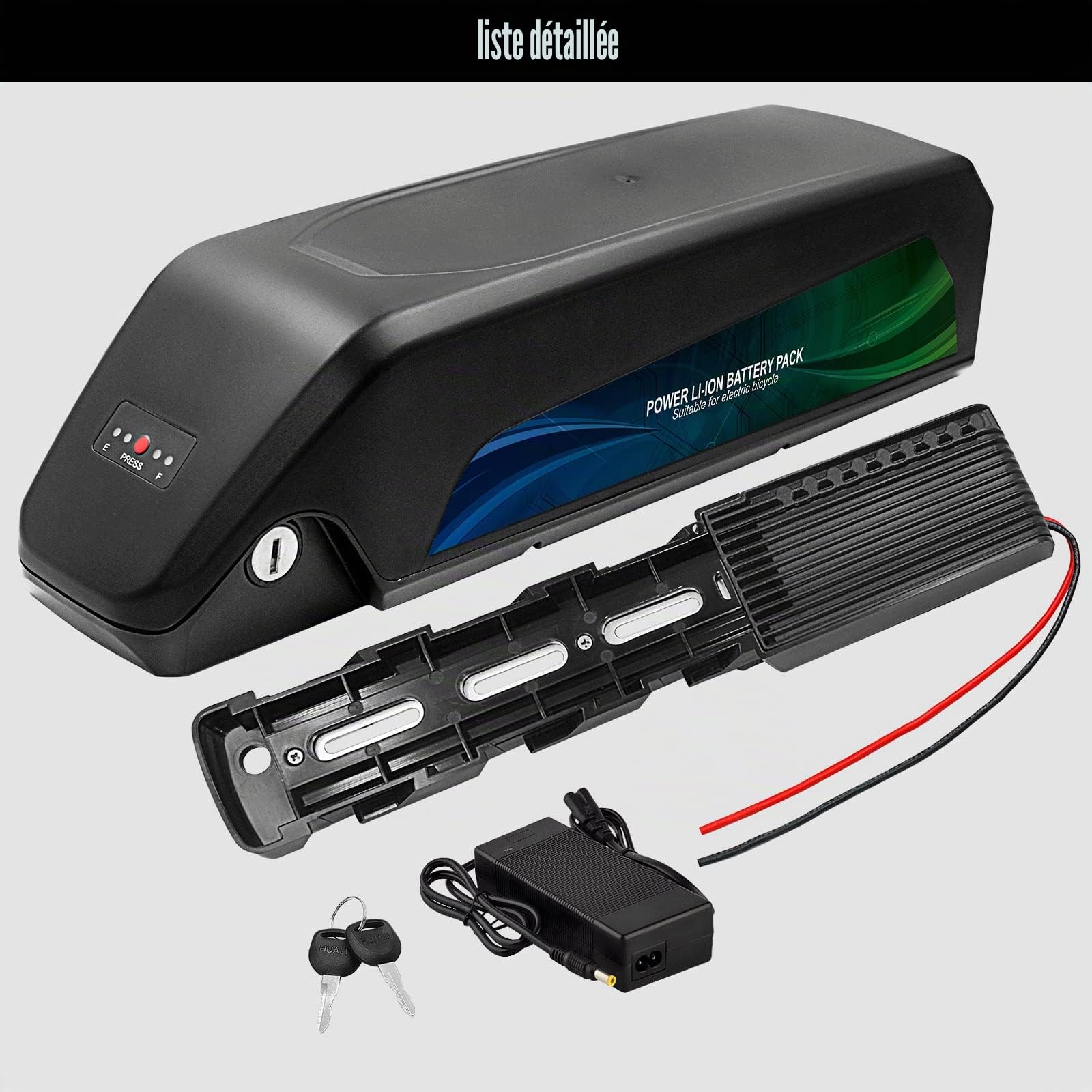 (Batterie de Classe a) 24V 36V 48V 52Vbatterie de vélo électrique 10,5Ah 14Ah Batterie de vélo électrique pour 1000W 750W 500W 1200W vélo électrique, Batterie Lithium - ION Hailong