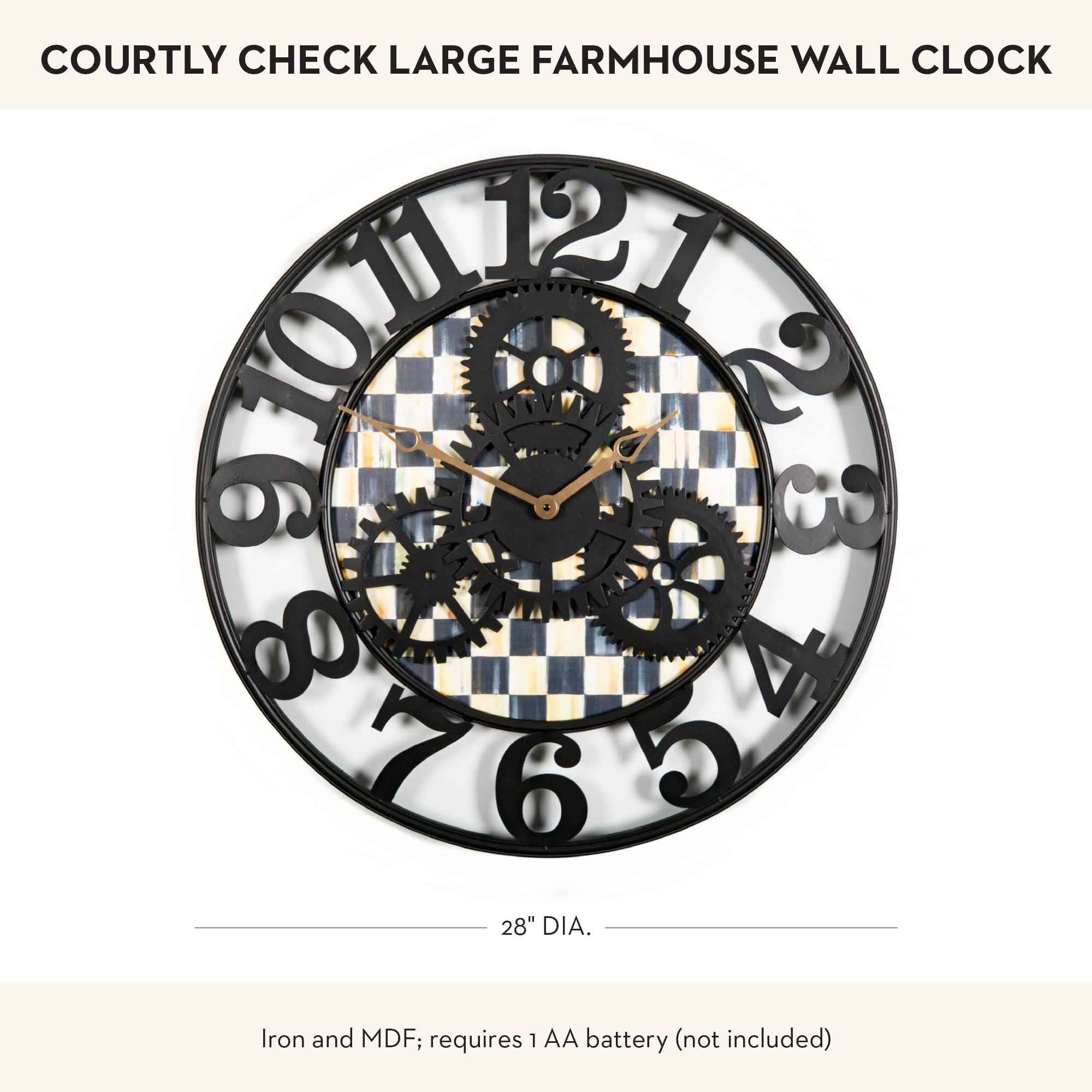 Amazon.com: MACKENZIE-CHILDS Farmhouse Wall Clock, Decorative