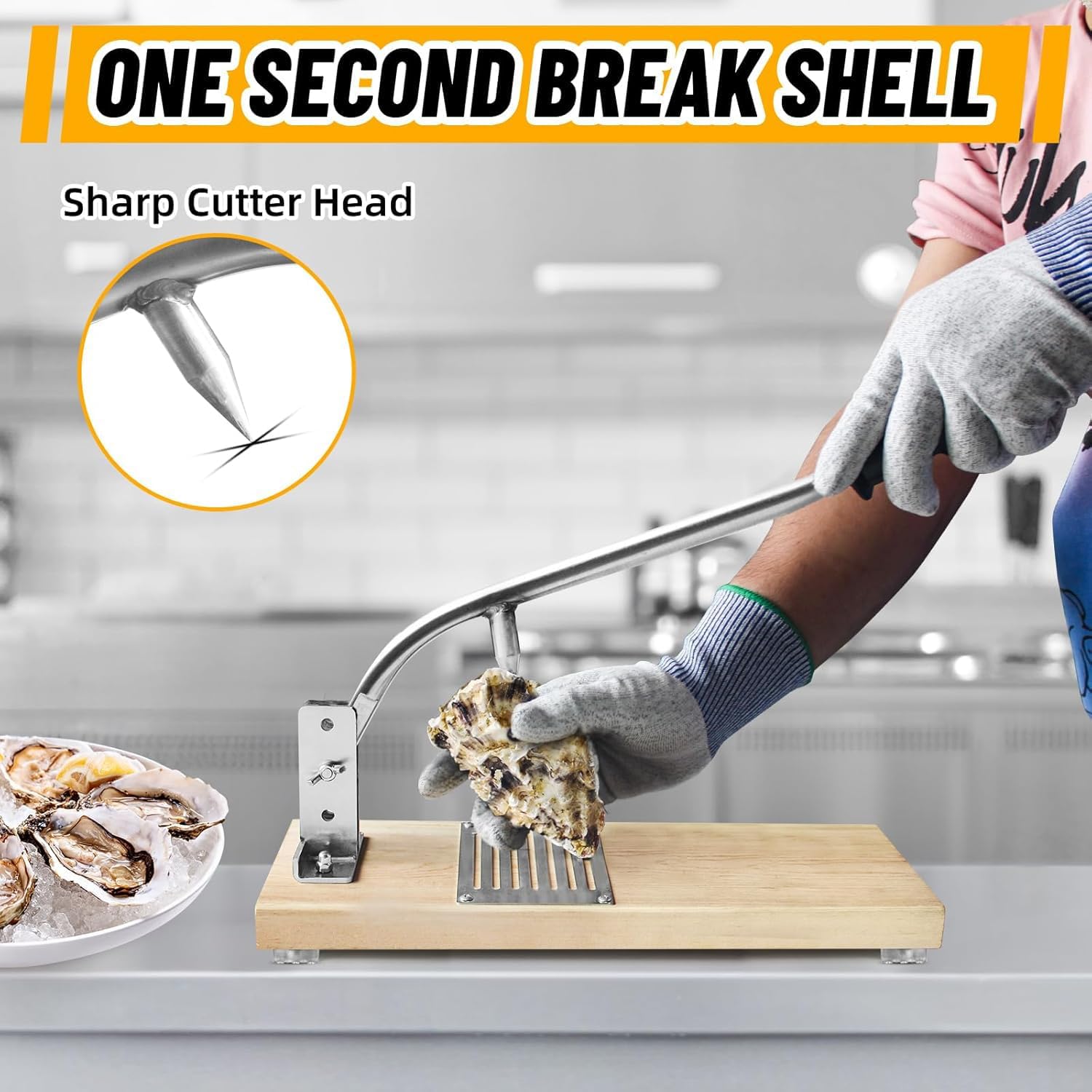 Máquina para Descascarar Ostras, Cuchillo Portátil para Descascarar Ostras, Herramienta para Descascarar Altura Ajustable, Abridor De Ostras Sin Instalación, Cuchillo para Ostras De Acero Inoxidable