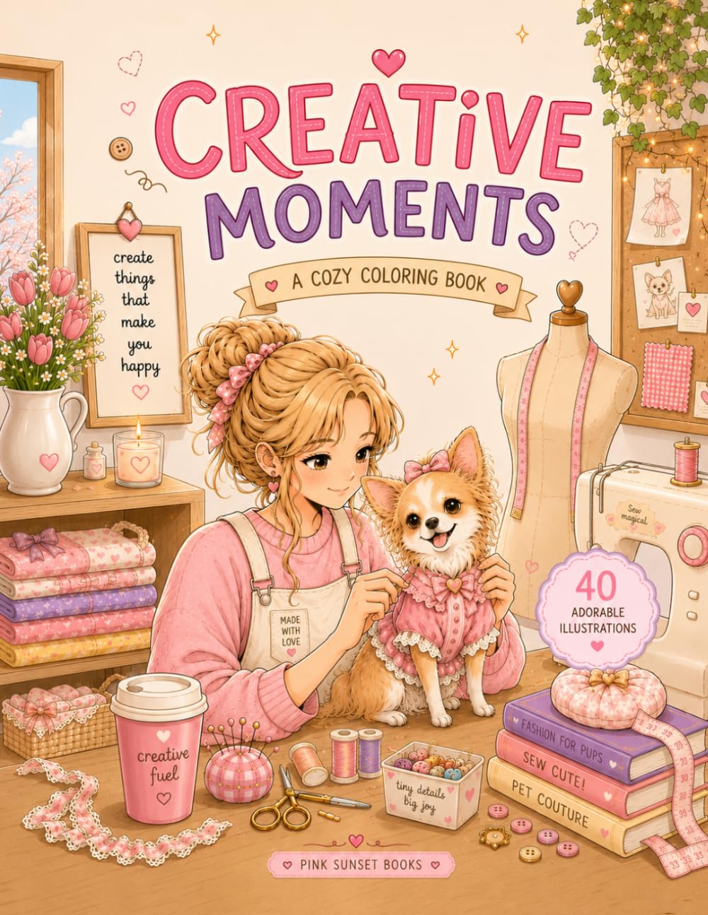 Creative Moments: A Cozy Coloring Book Filled with Creative Hobbies and Relaxing Activities