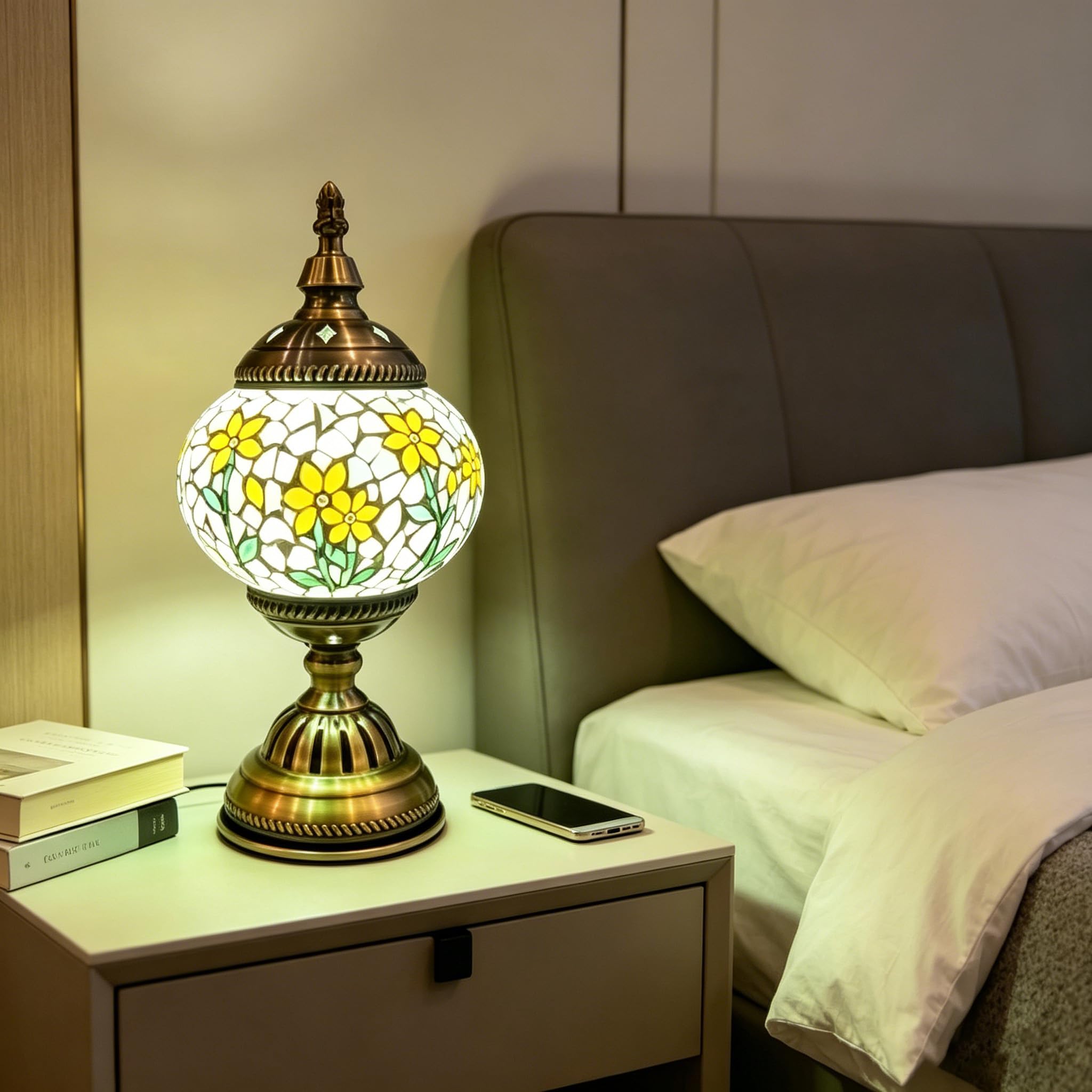Zestaw DIY mozaika lampka nocna przewodowa turecka lampa stołowa zasilana przez USB lampki nocne do dekoracji domu kuchni łazienki biura na urodziny stół jadalny