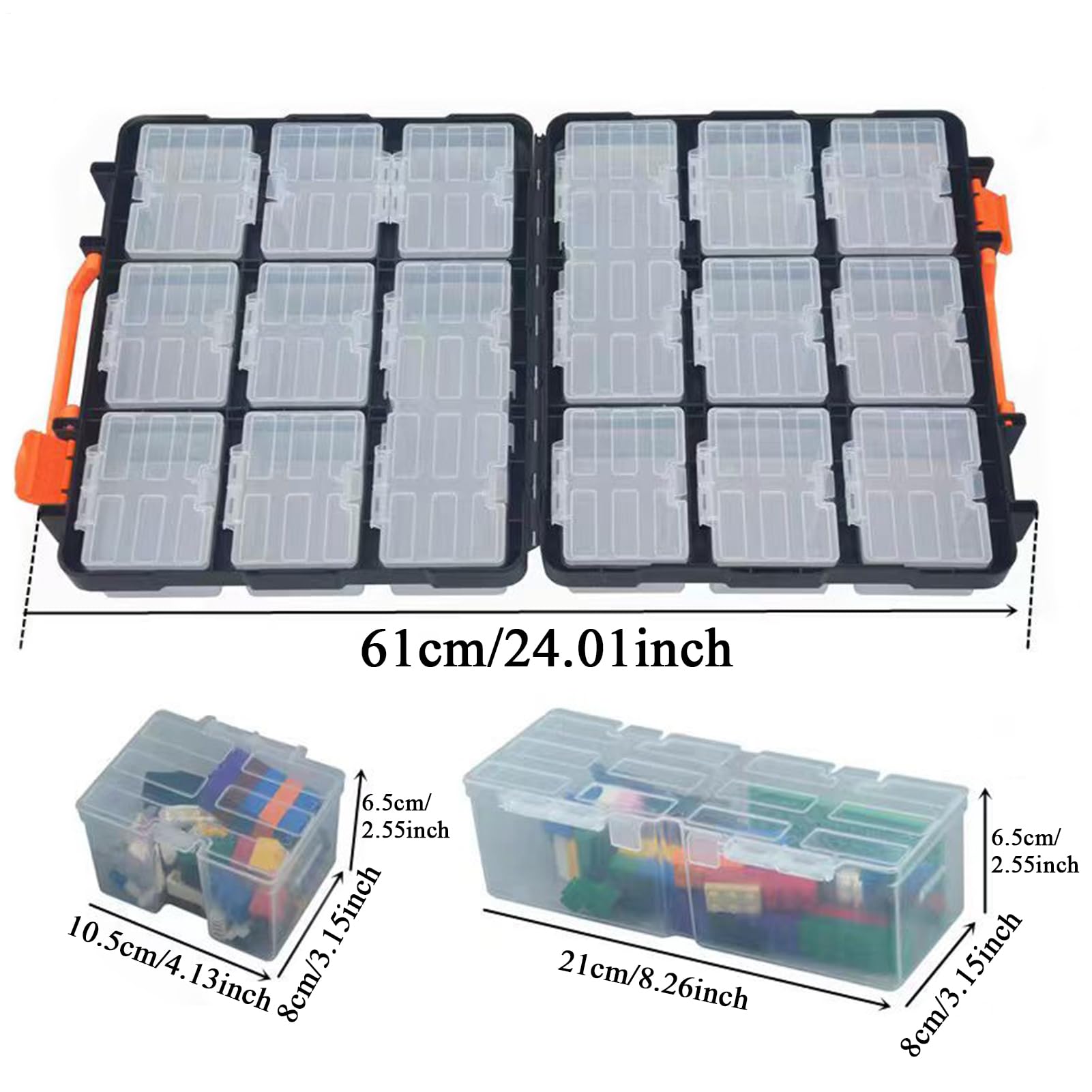 Scatola Organizzatrice per Piccoli Componenti Organizzatore Con 16 | Cassetta con Divisori Mobili Per Viti Chiodi Perline Gioielli Attrezzatura Da Pesca Giocattoli Ufficio