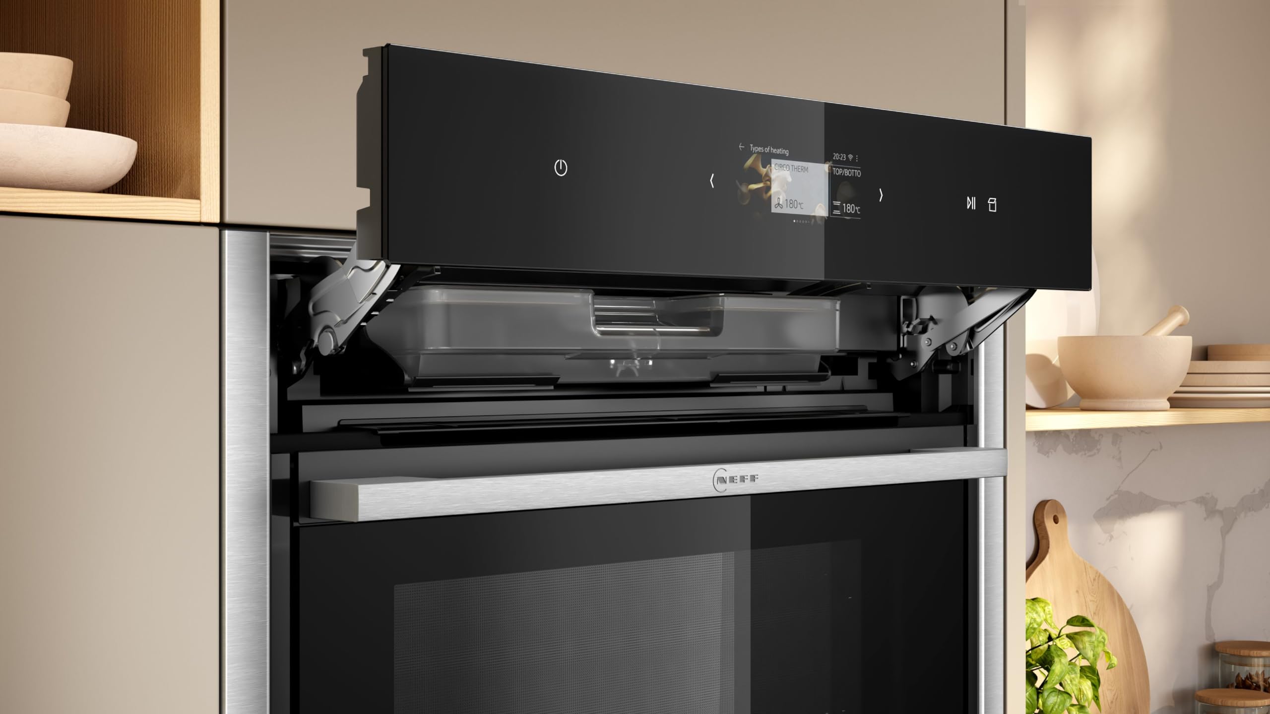 NEFF B64VS71N0 N 90 Einbau-Backofen 60 x 60cm Slide&Hide Full Touch TFT-Display Vario Steam Schwarz