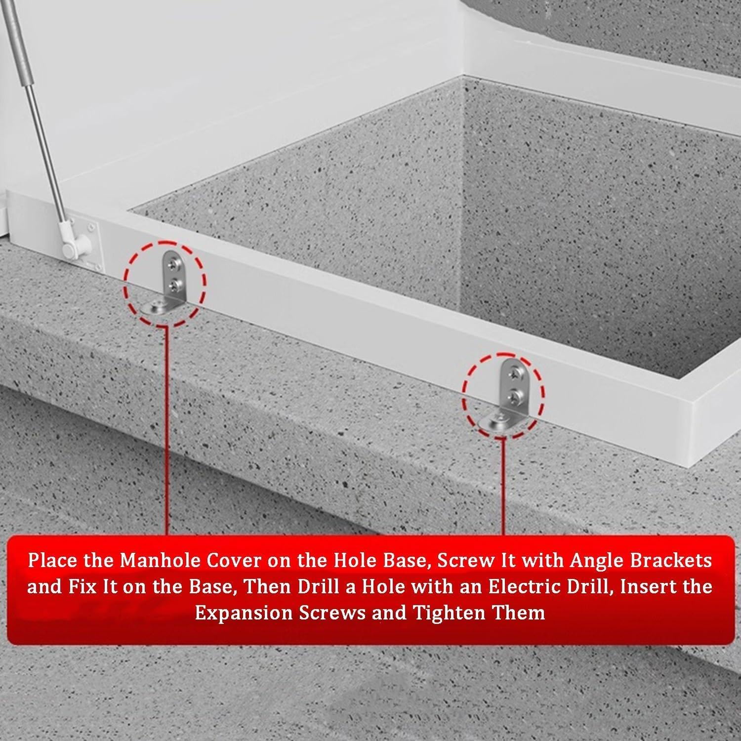 Zincato Botola del tetto, Soffitta Cantina del seminterrato Scale Coperchio di uscita, Botola di accesso Finestra di uscita Coperchi dei tombini per seminterrato Vicoli del pozzo Cortile,A-85x85cm
