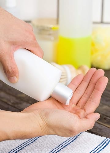 Miniatura 3 de JUVITUS Botella de plástico recargable natural transparente de 16 onzas con tapa de disco plateado (paquete de 6) + etiquetas