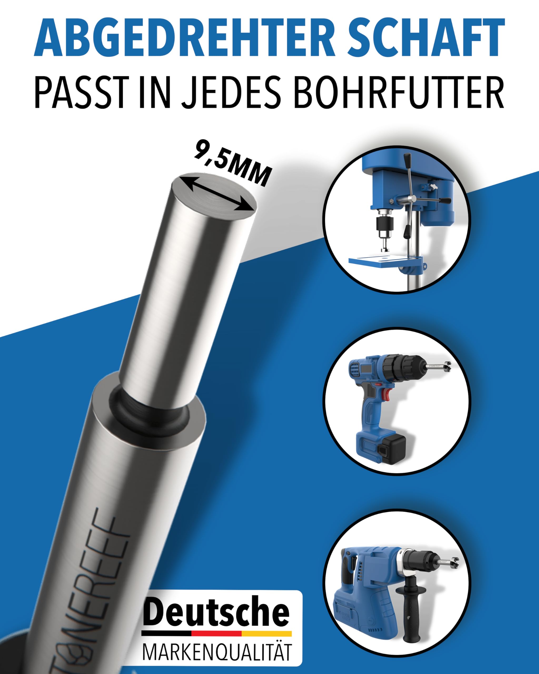 Houtboor, 6 stuks, boorset, boor draaiboor, gereedschap voor vierkant