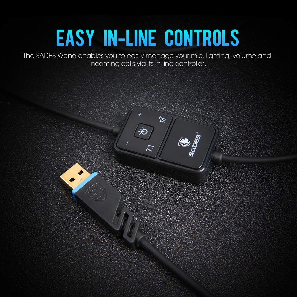 Amazon.co.jp: SADES PCゲーム用ヘッドセット - ワンド - 7.1