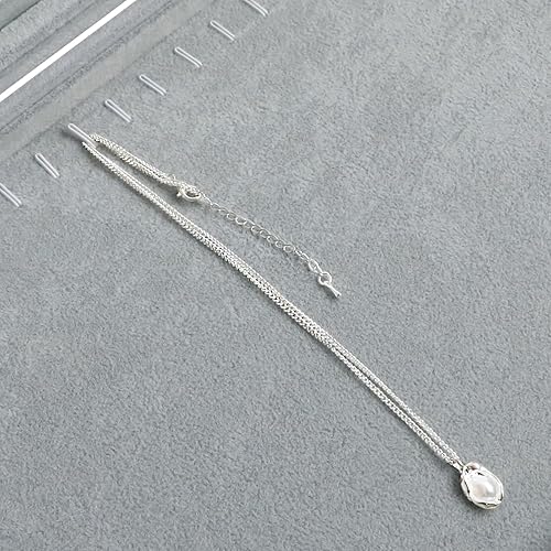 Miniatura 2 de Wudygirl Organizador de collares de terciopelo con 20 ganchos, escaparate para collares, joyero, apilable, parte superior de cristal con cerradura