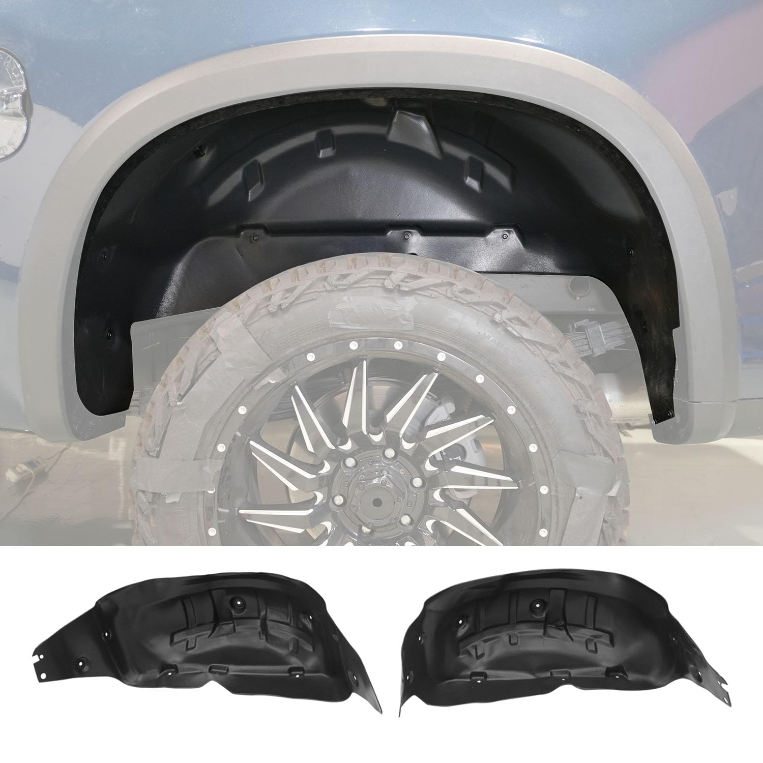 CZmenghe Rear Wheel Well Guard Compatible with 2019-2026 Chevy Silverado 1500 Rear Wheel Well Liners Tire Inner Fenders Replacement for 2019-2026