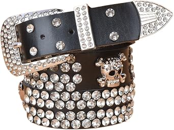 Rhinestone Western Belts,Bling Cowgirl Designer Diamond Studded Belts for Jeans