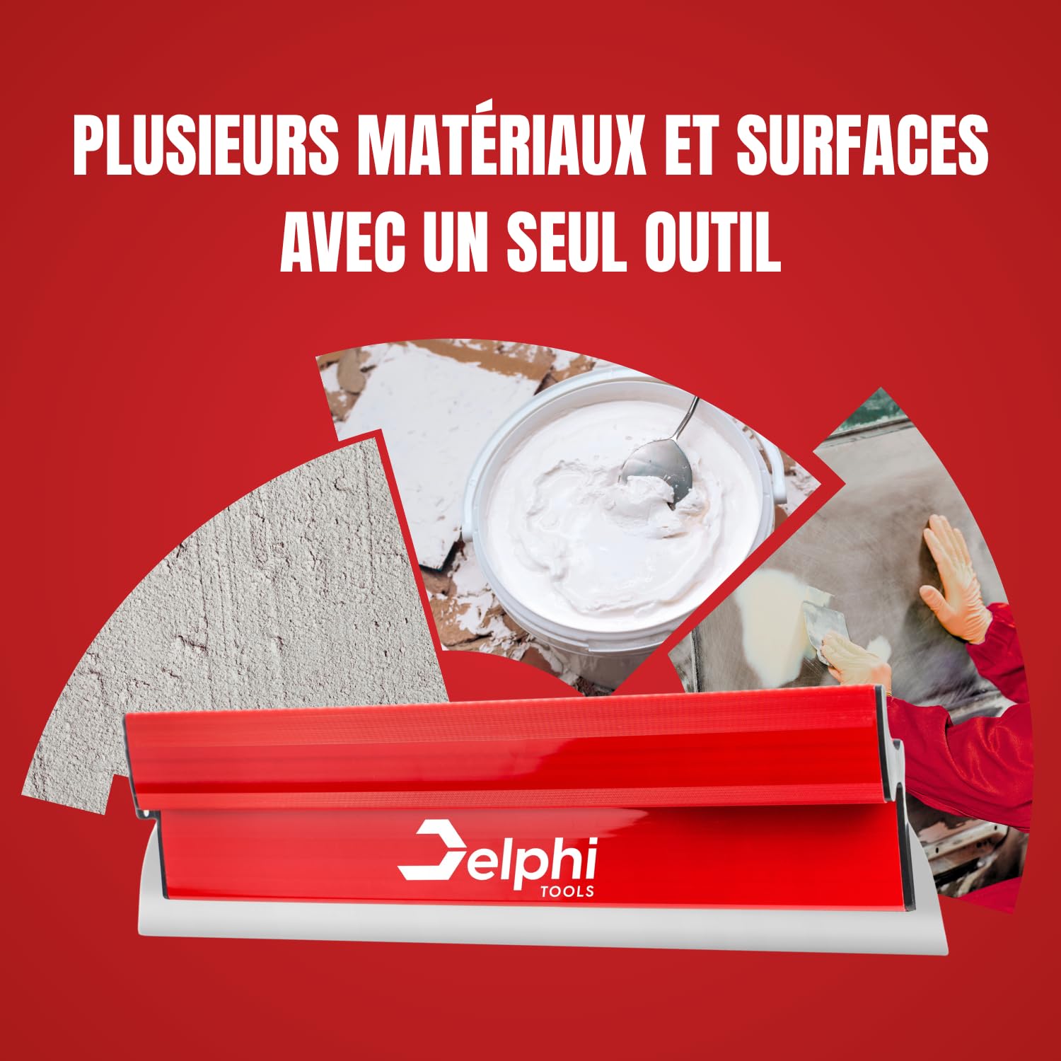 Delphi Spatule Enduit (40/60/80/100 cm) - Spatule 80 cm avec Lame en Acier Inoxydable 0,3 mm | Couteau à Enduire pour Lisser Murs et Plafonds | Pour Enduit, Plâtre, Peinture, Colle + 2 Éponges GRATIS