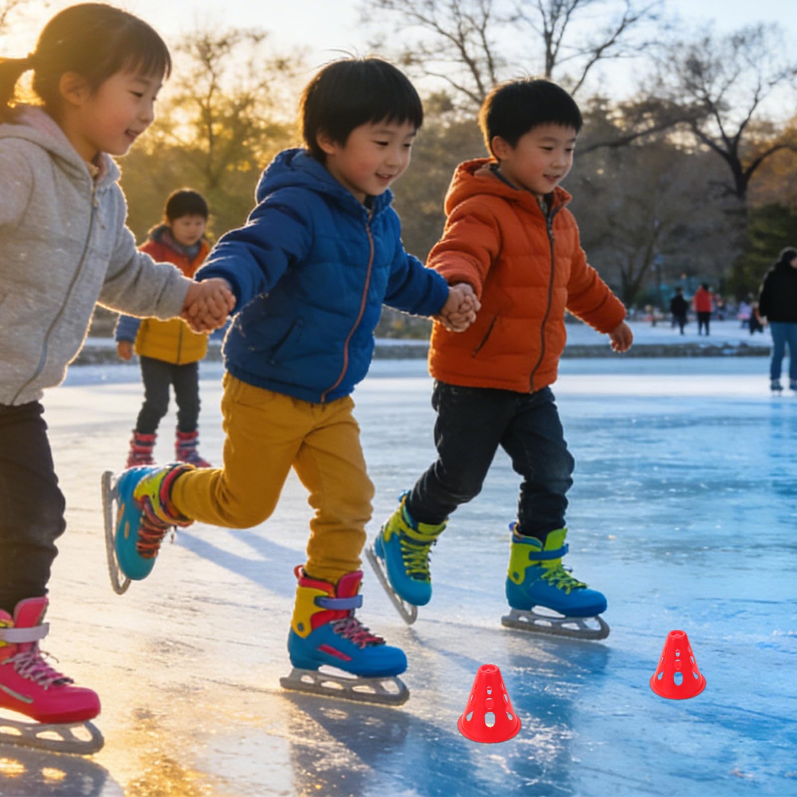 12 Mini-Sportkegel: Winddichte Kegel für Inline-Skating-Agility-Training, Kegel mit Löchern für Skate-Übungen