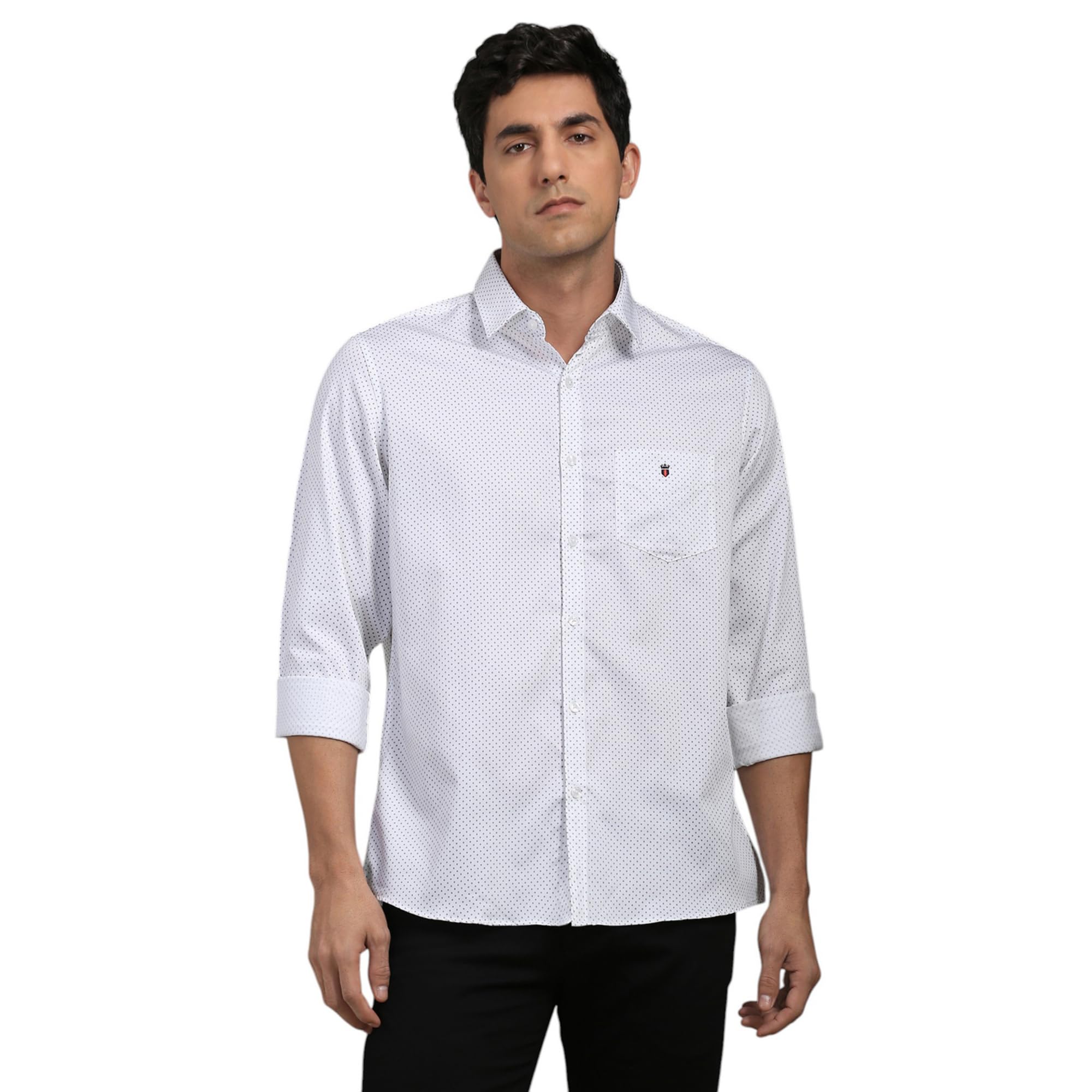 louis philippe Men's Premium Cotton Easy to Care Slim fit Printed Casual Shirt-picture-13