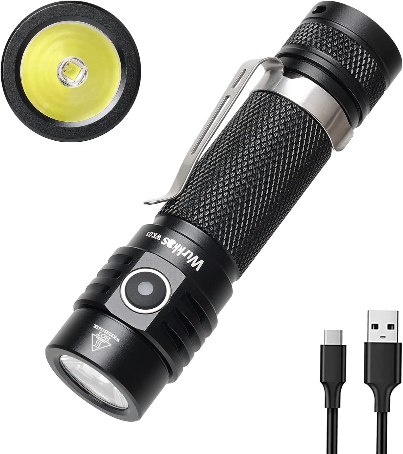 Wurkkos Rechargeable EDC Small Flashlight,WK03 1800 High Lumen