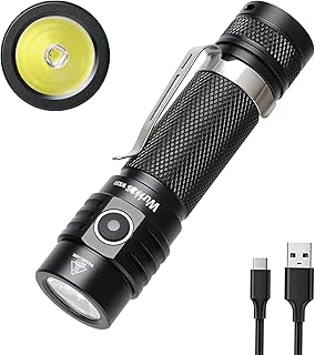 Wurkkos Rechargeable EDC Small Flashlight,WK03 1800 High Lumen Flashlight Super Bright Pocket LED Light with Powerful SST40 LED Type C Flashlight with Magnetic Base Tail Cap and Diffuser (5000K)