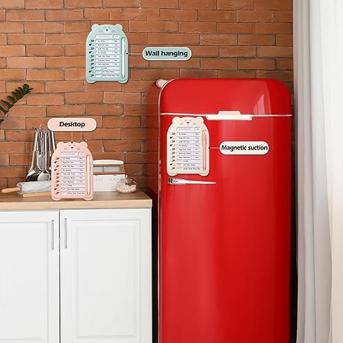 Miniatura 5 de SUNEZLGO Tabla de tareas en blanco para niños, tablero de lista de verificación de plástico con 13 cartulinas, lista de tareas para planificación de