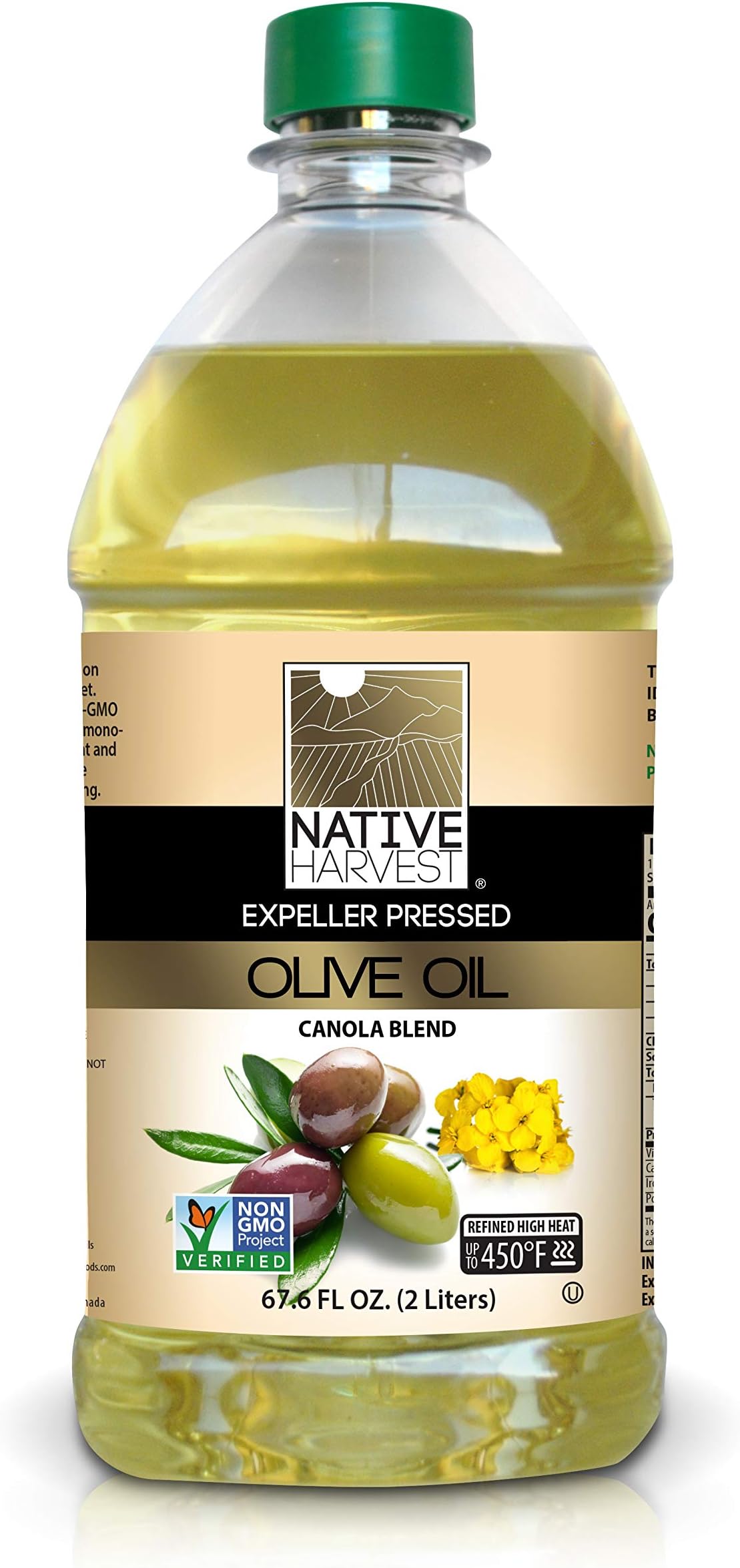 Native Harvest Expeller Pressed Non-GMO Olive/Canola Oil Blend, 2 Litre (67.6 FL OZ)