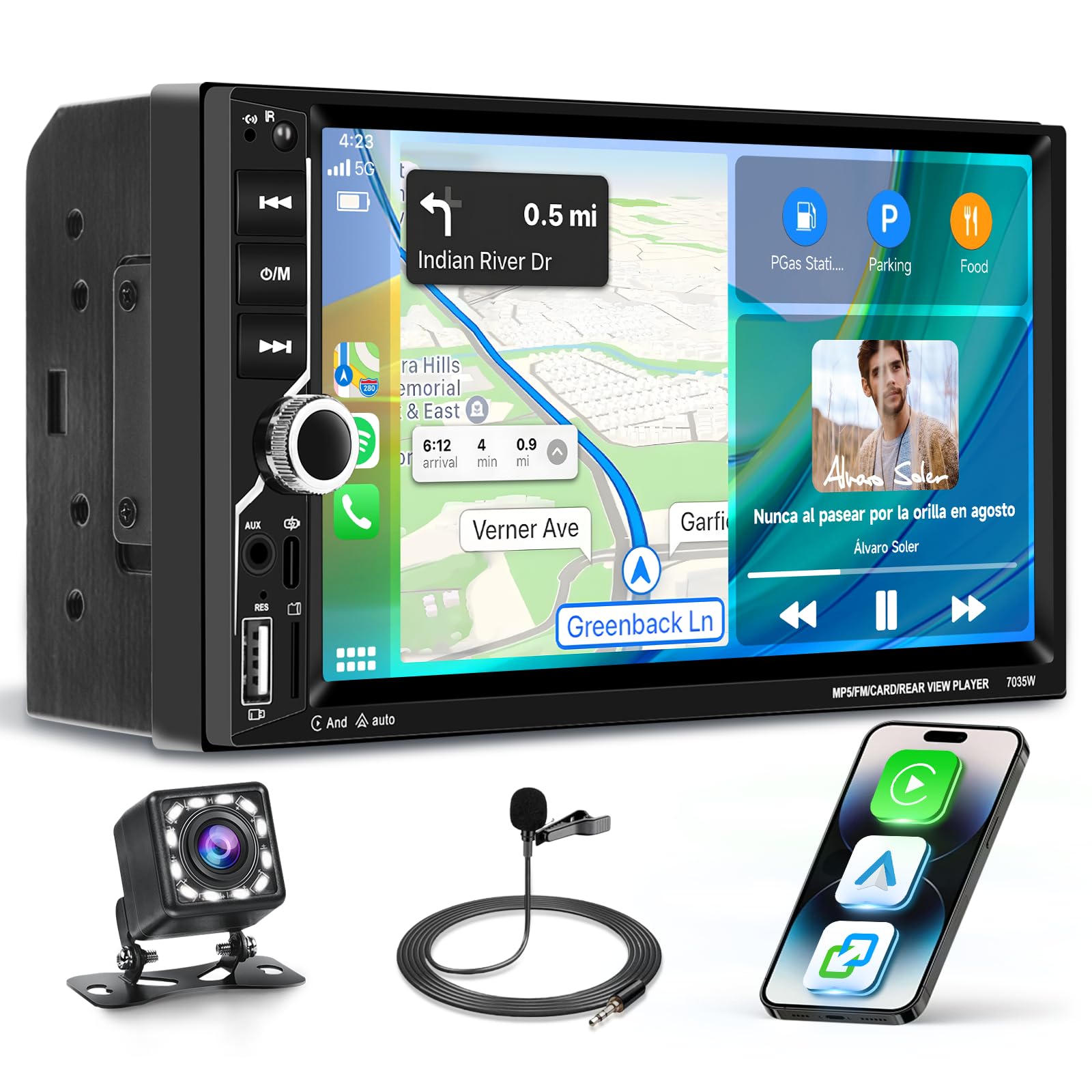 Amazon.com: 7 Inch Double Din Radio with Wireless/Wired CarPlay