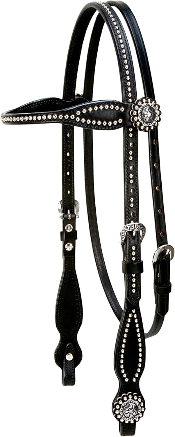 Weaver Leather unisex adult Browband Headstall, Black, Horse US
