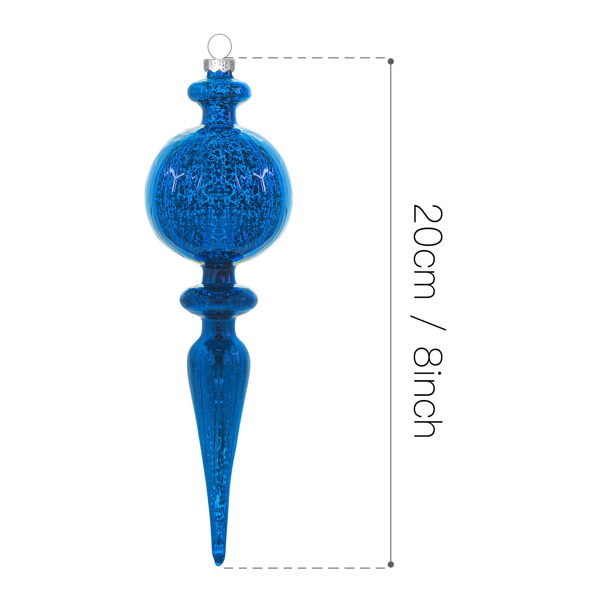 Amazon.com: KI Store Finial Mercury Glass Christmas Ornaments Blue
