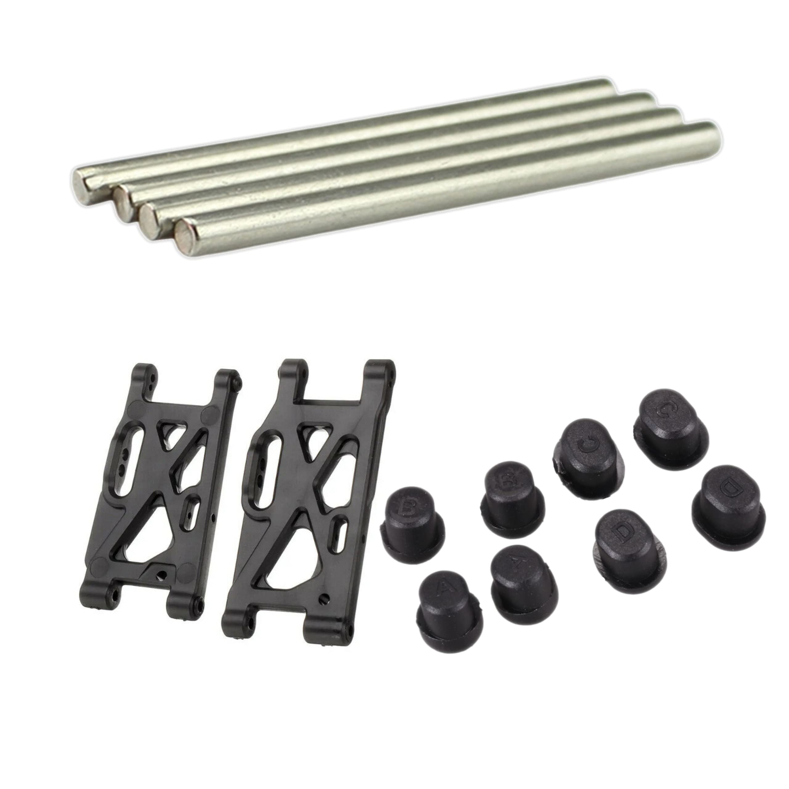 Wltoys Parts Combo Suspension Arm 1250, Swing Arm Bushings 1267, Optical Axis 1276 | Fits: 124016 124017 124018 124019 144001 144010, Upgrade Parts, RC Spare Parts, 1250 1267 1276