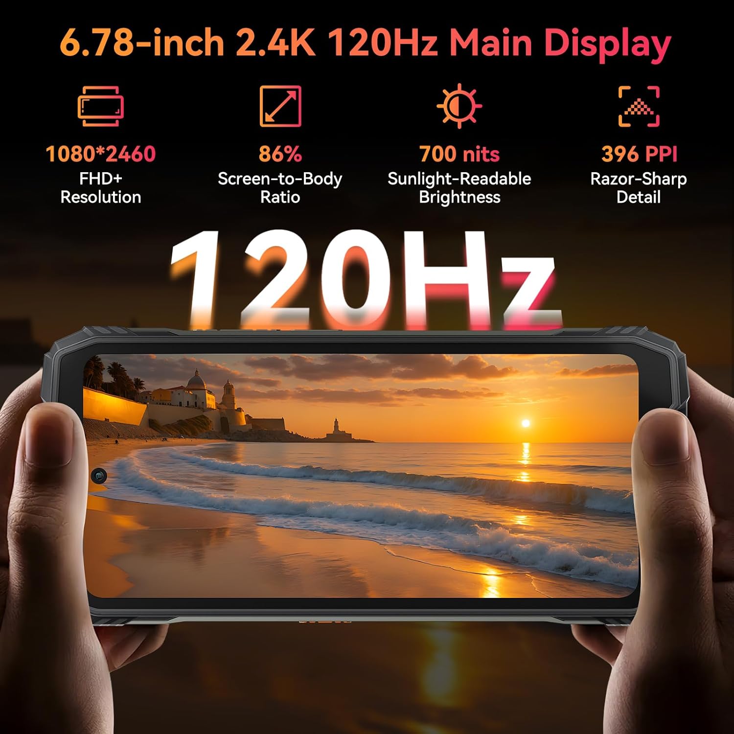 Blackview XPLORE X1 Gemini AI 5G Rugged Phone Unlocked, 108MP+50MP+20MP Night Vision 6.78" 2.4K 120Hz+2.01" Back Screen IP69K, 36GB+256GB SD 2TB 10000mAh/55W Android 15 T-Mobile, US 3 Year Warranty