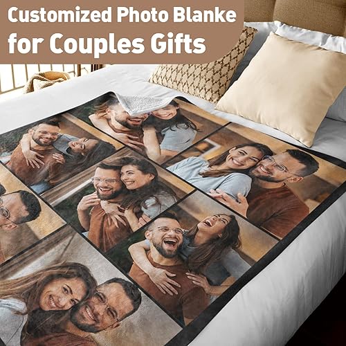Miniatura 3 de Manta personalizada con imagen, manta personalizada con foto, manta de forro polar con texto personalizado para novia, novio, esposa, marido, pareja