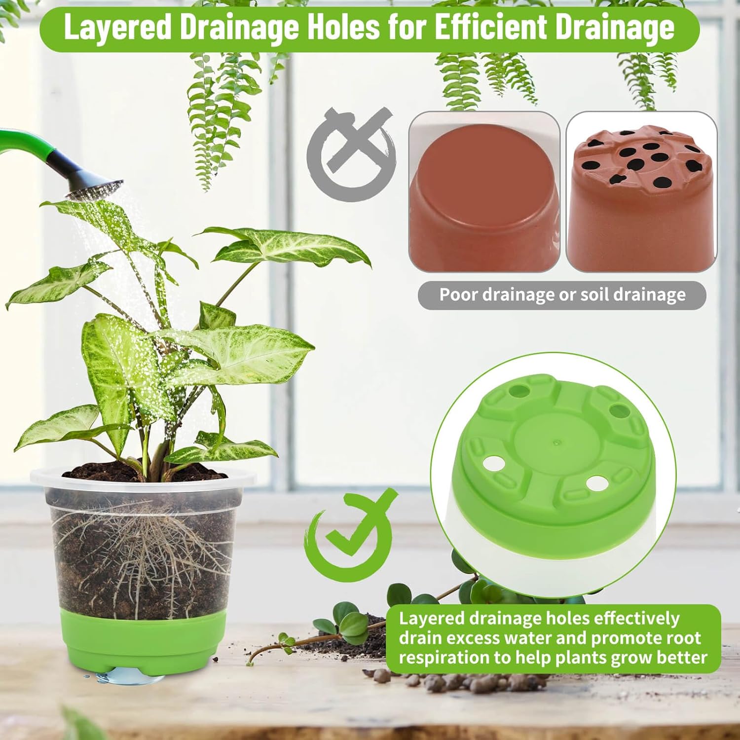 Caffox 57PCS Reusable Seed Starter Kit Includes 26 Packs 4" Clear Nursery Pots with Silicone Base, Repotting Mat, Gardening Gloves, Plant Labels and Seedling Tools for Easy Transplant - Image 5