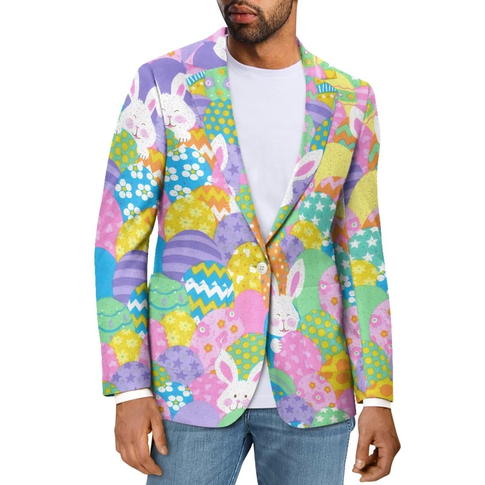 Jekioweii Men's Casual Lapel Blazer Muticolor One Button Suit Regular Fit Sports Coats Jackets for Prom,Party,Dinner