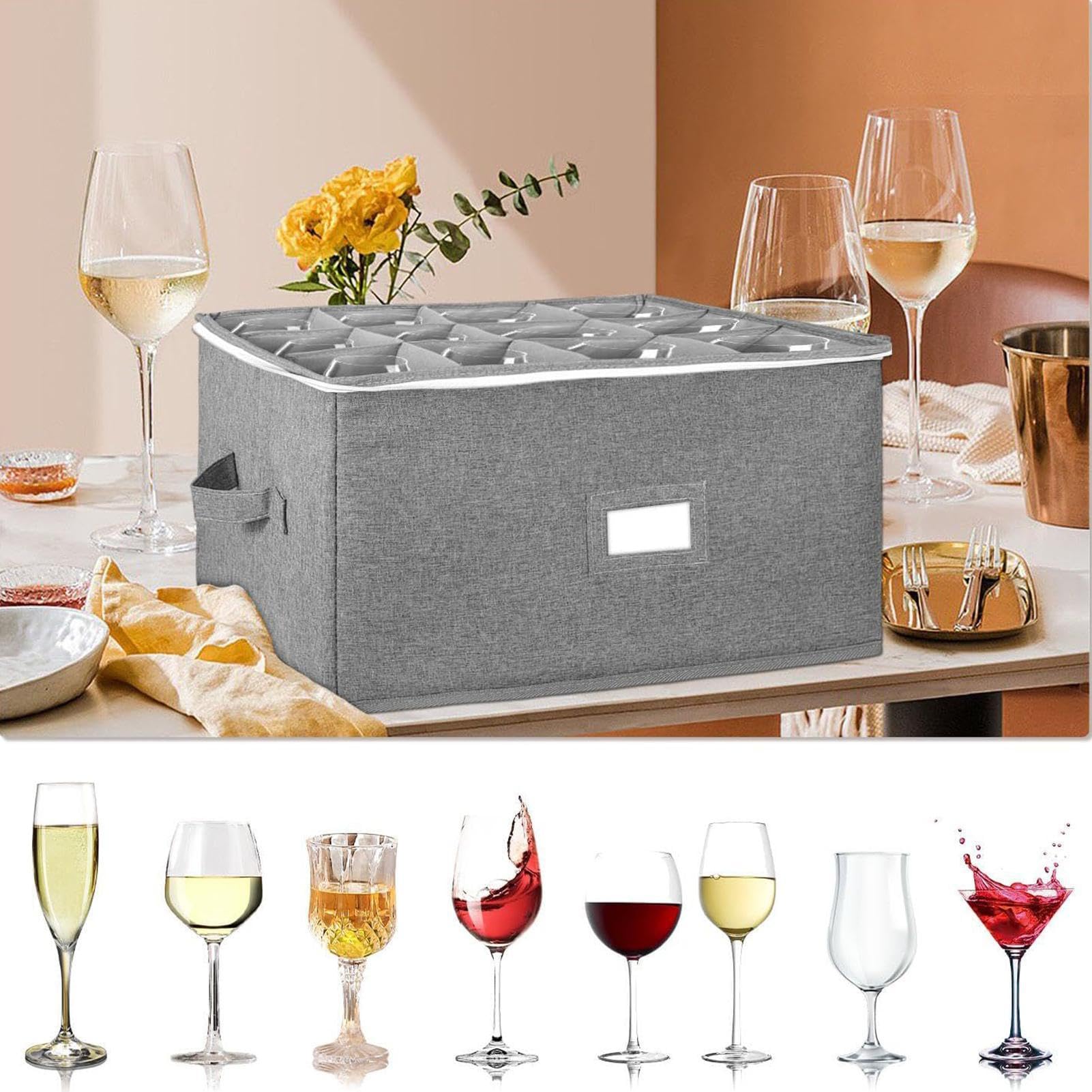 Récipients pour verrerie organiseur flexible pour boîte porte-verres