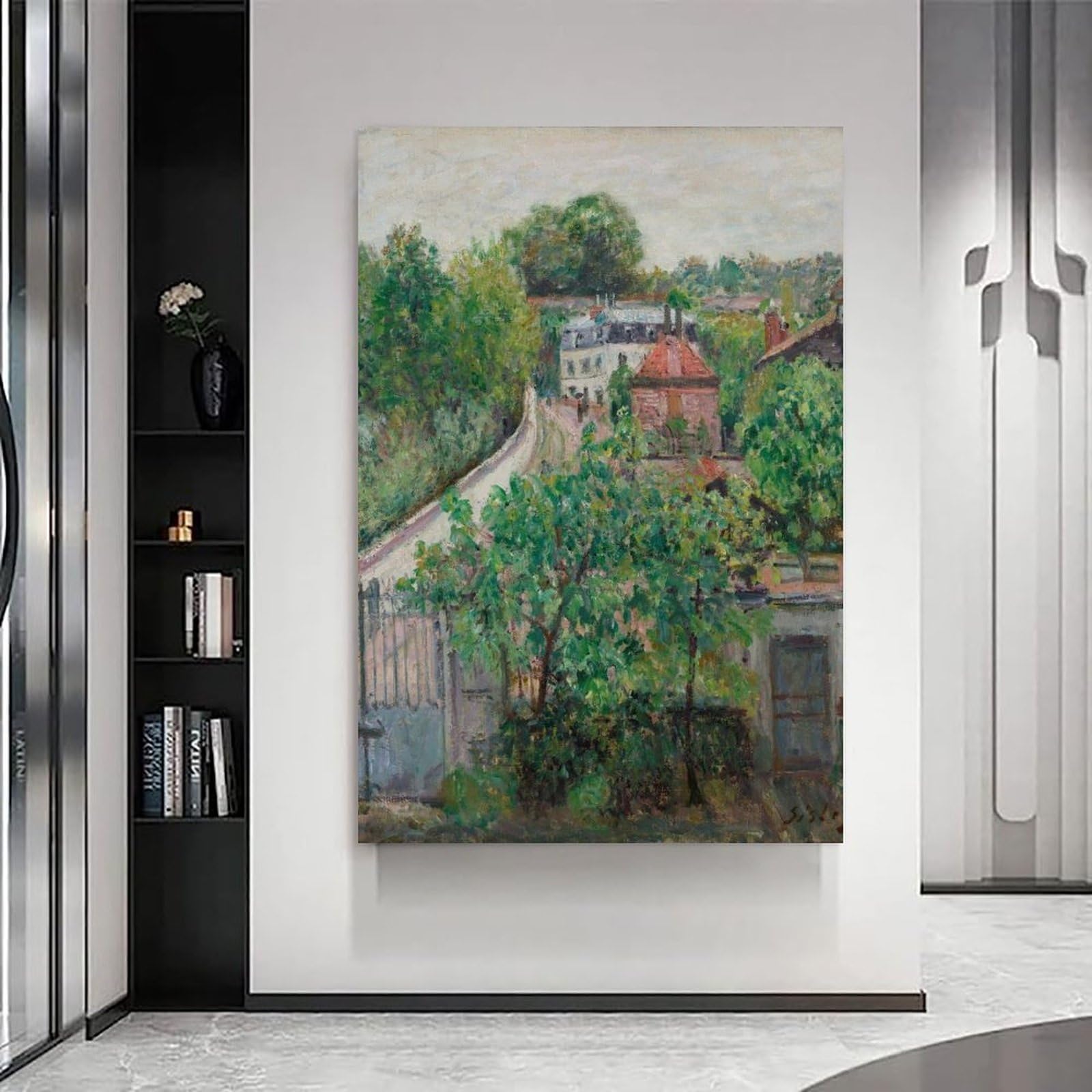 generisch View of Sèvres by Alfred Sisley- Impresiones en lienzo modernas, pinturas decorativas para habitación de niños o niñas, murales para sala de estar y pinturas con motivos navideños 30,5 x