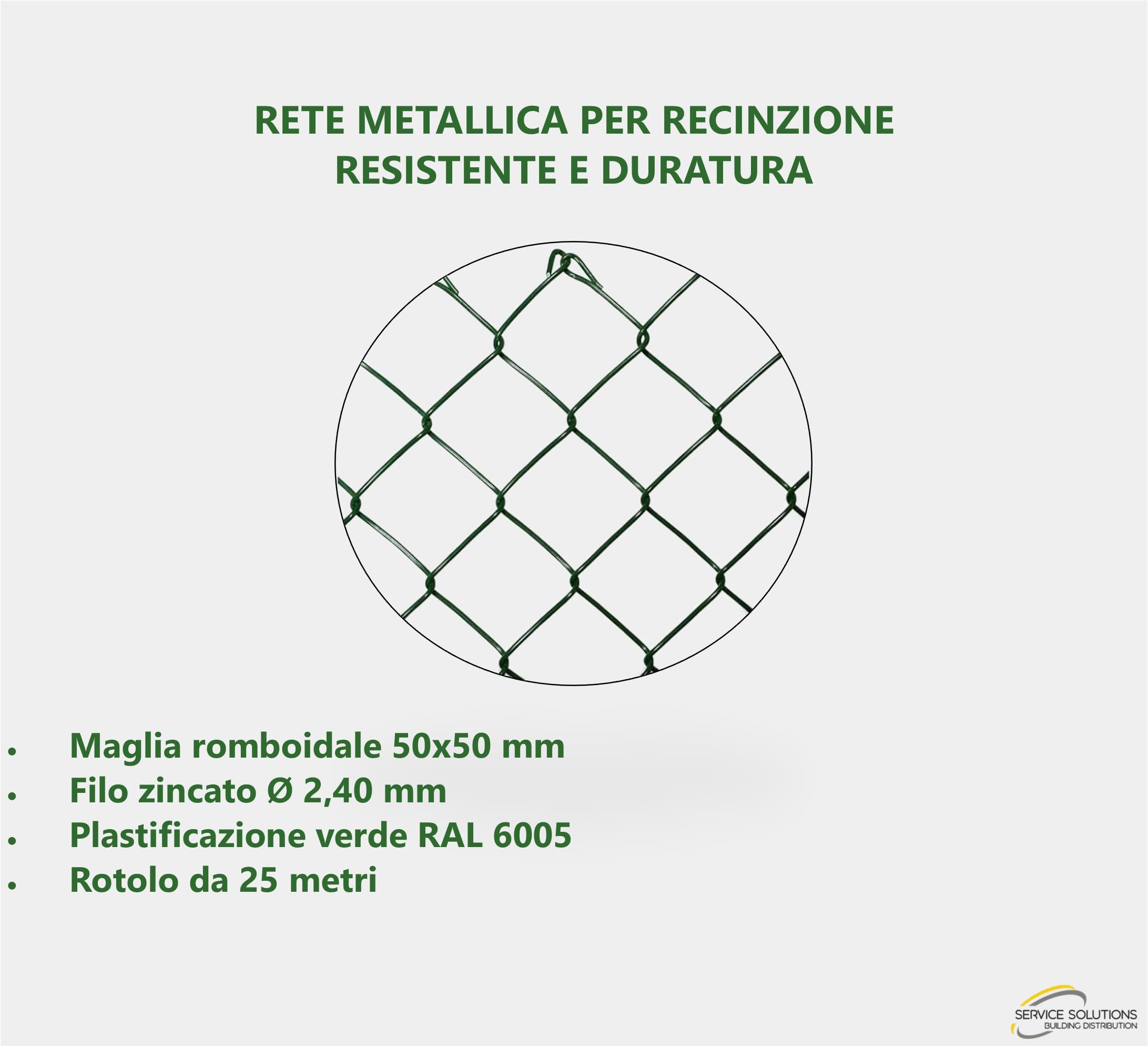 SERVICEWEBSHOP | Rete Metallica Plastificata Verde per Recinzione Giardino – Maglia 50x50 – Rotolo 25 m – Zincata Antiruggine (H 100 cm)