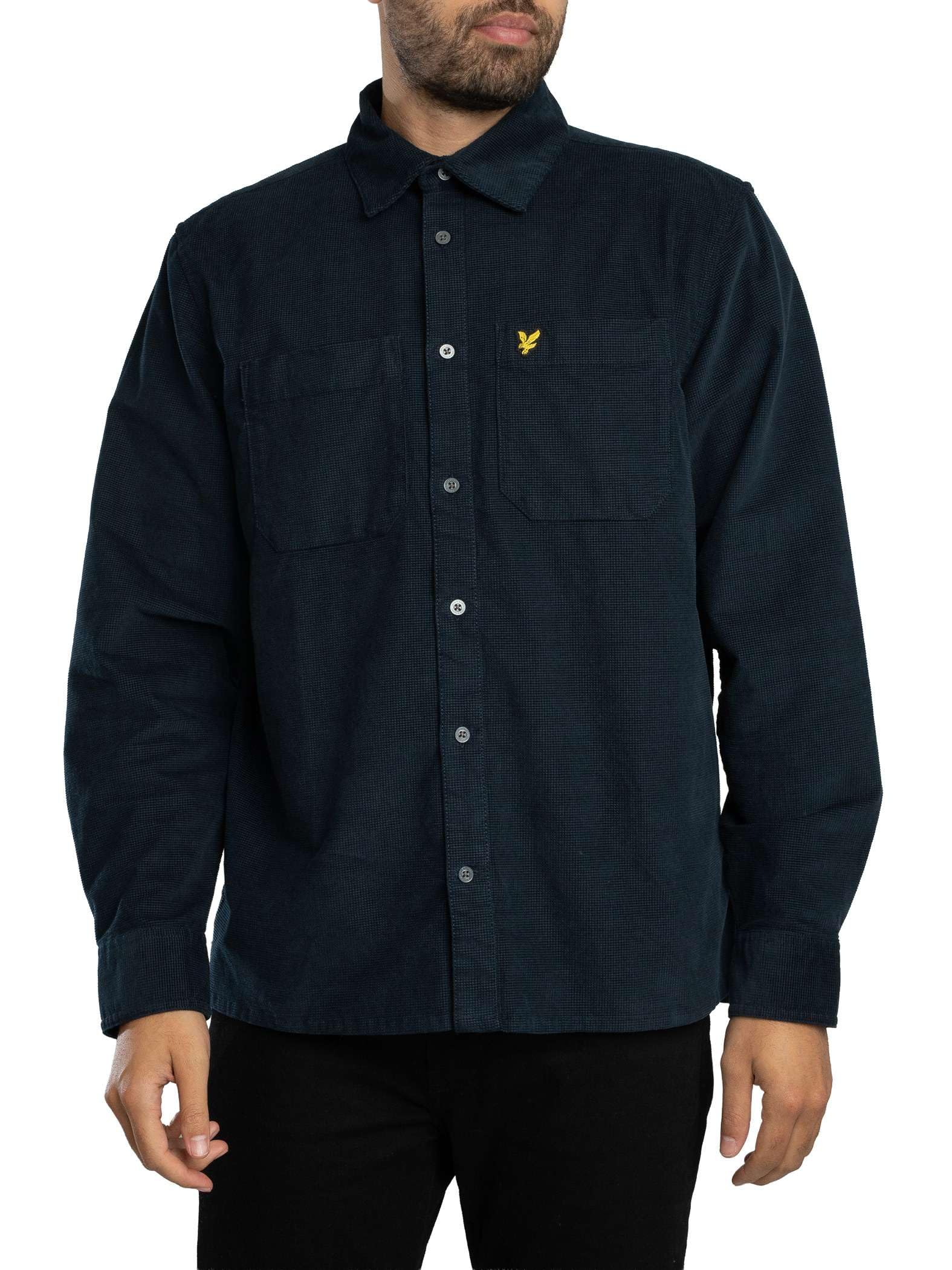 Lyle & Scott Men's Corduroy Shirt, Dark Navy, XXL