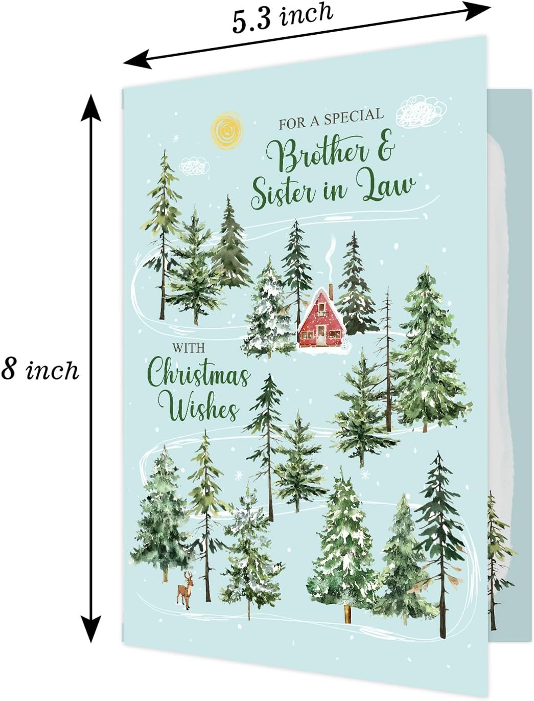 Ogeby Christmas Card for Brother and Sister in Law, Forest Scene Xmas Card, For a Special Brother and Sister in Law with Christmas Wishes - Image 2