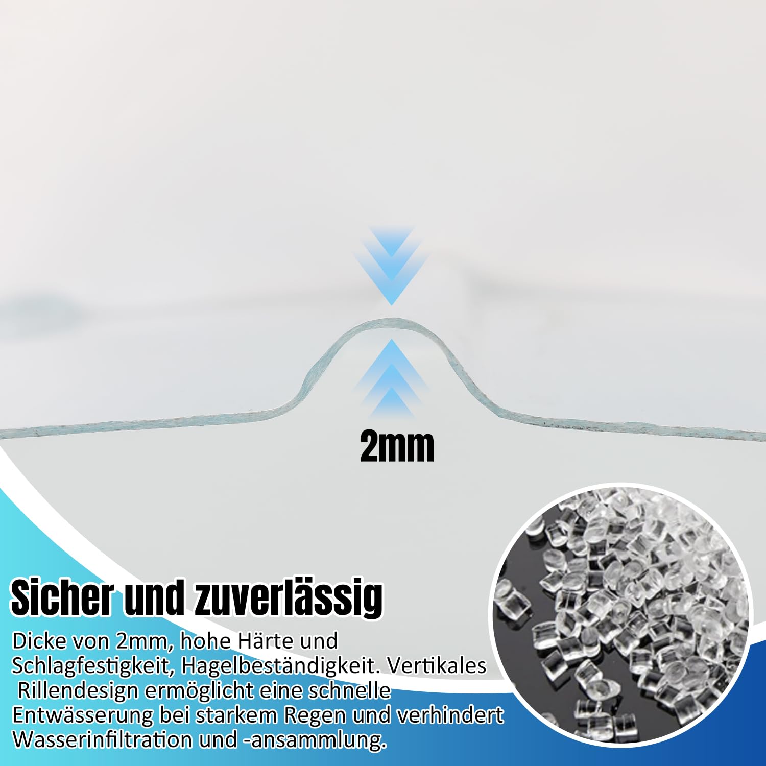 Blacha trapezowa, płyty faliste, przezroczyste, 90 x 120 cm, płyty FRP, 2 mm, płyty z blachy falistej na dach, płyty profilowe, trapezowe (3 sztuki)